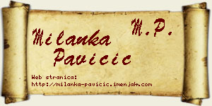 Milanka Pavičić vizit kartica